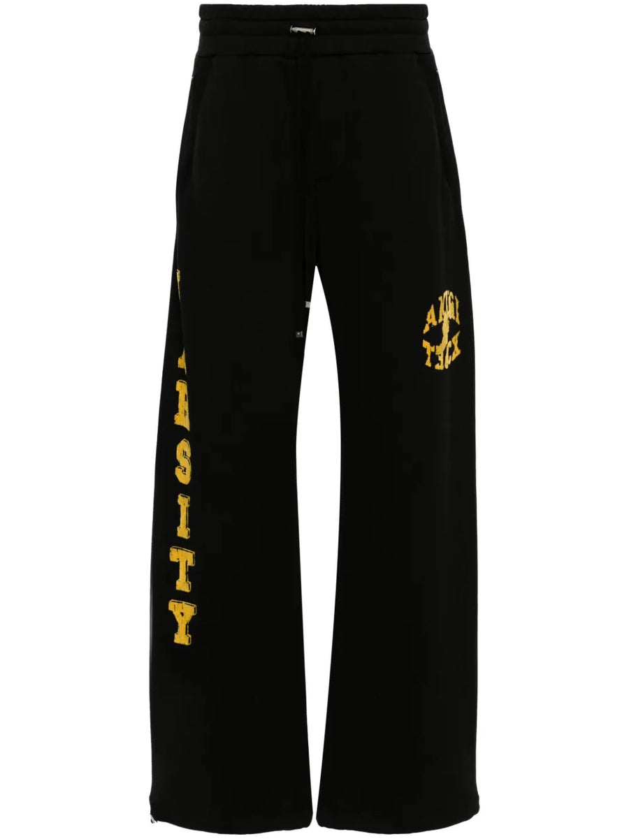 flocked-logo cotton track pants