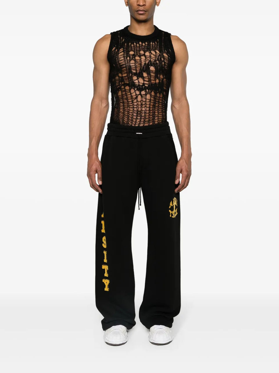 flocked-logo cotton track pants