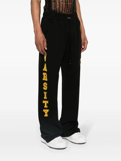 flocked-logo cotton track pants