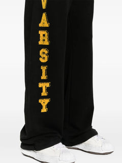 flocked-logo cotton track pants