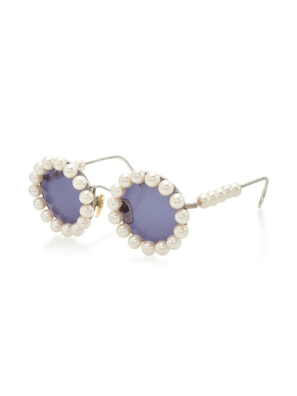 1993 pearl-trim round-frame sunglasses