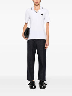logo-patch tapered-leg jeans