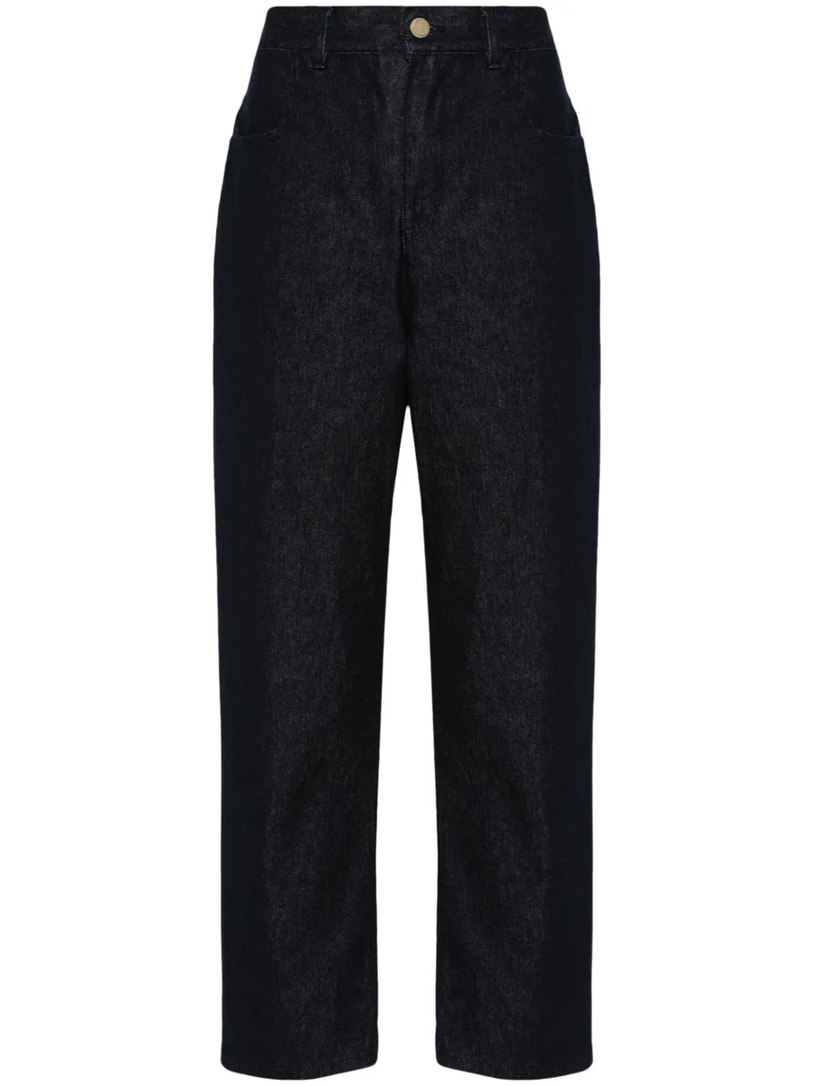 logo-patch tapered-leg jeans