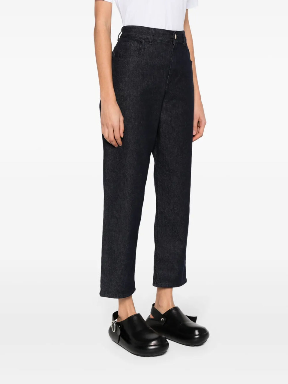 logo-patch tapered-leg jeans