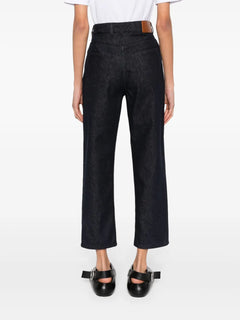 logo-patch tapered-leg jeans
