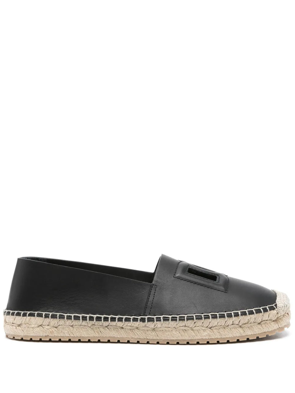 logo-embossed leather espadrilles