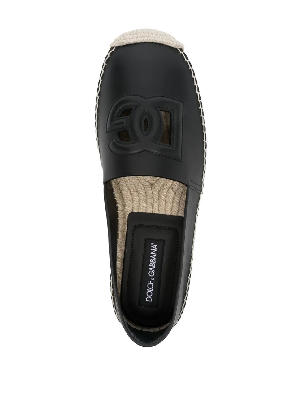 logo-embossed leather espadrilles