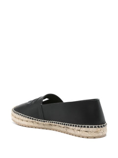 logo-embossed leather espadrilles