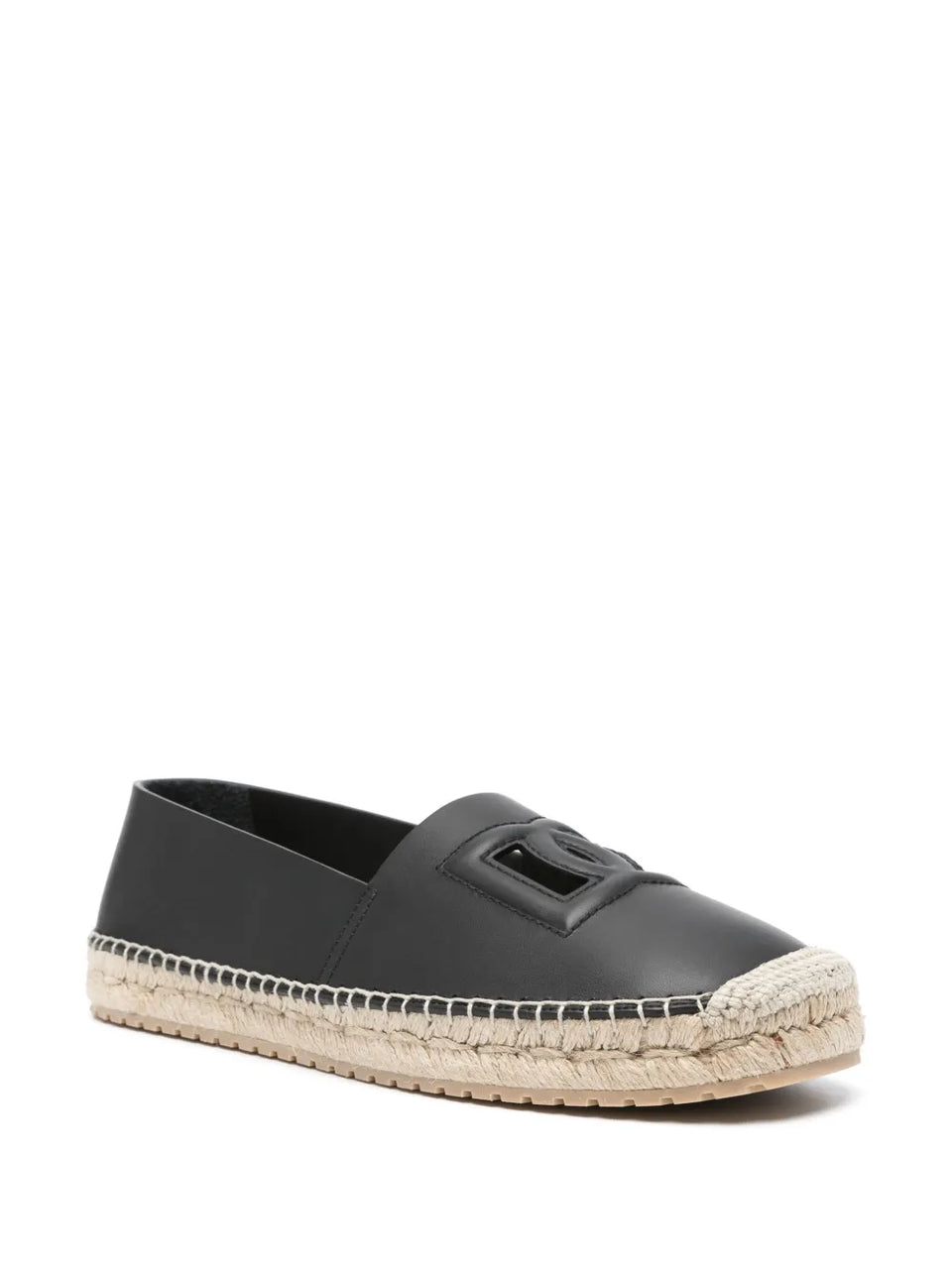 logo-embossed leather espadrilles