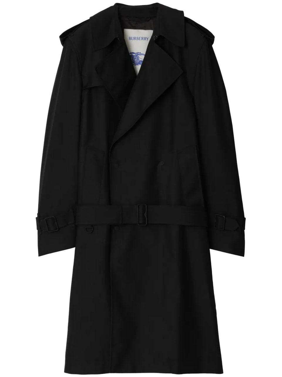 double-breasted belted trench coat
