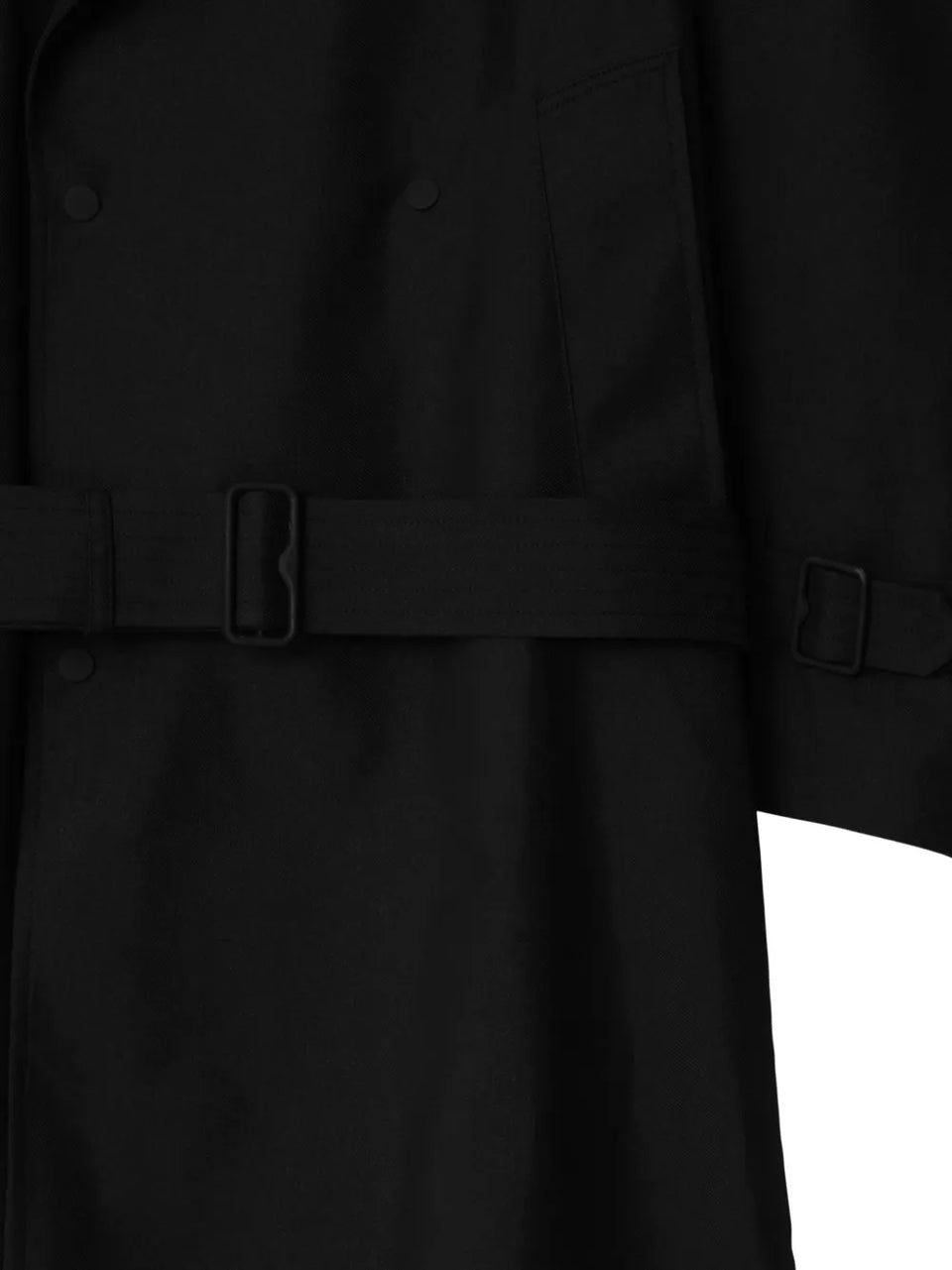 double-breasted belted trench coat