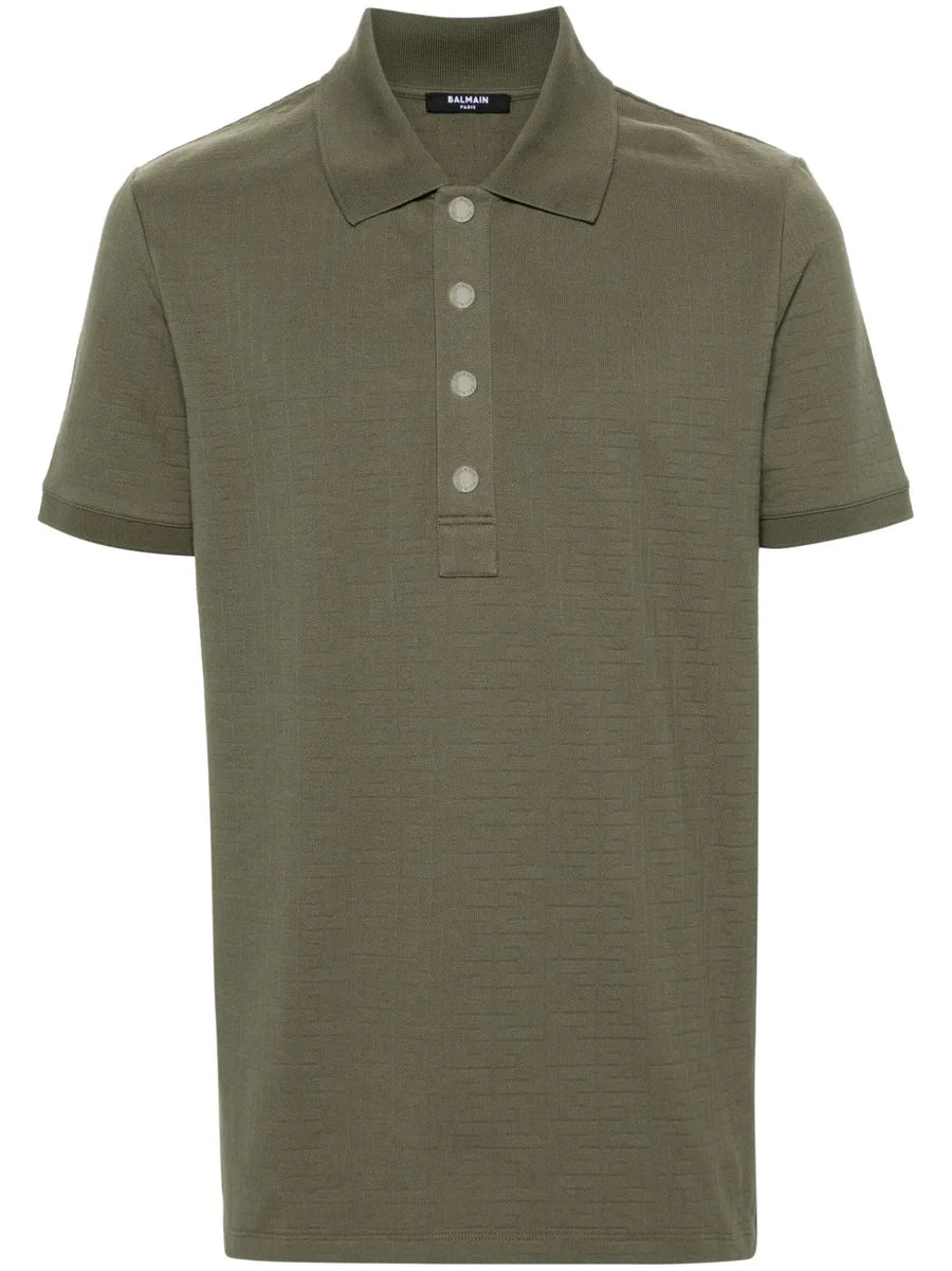 jacquard cotton polo shirt