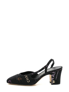 slingback denim pumps