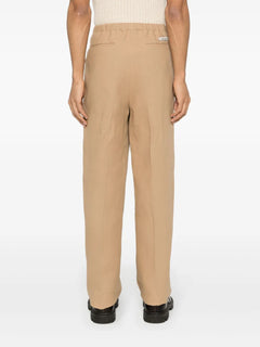 canvas straight-leg trousers