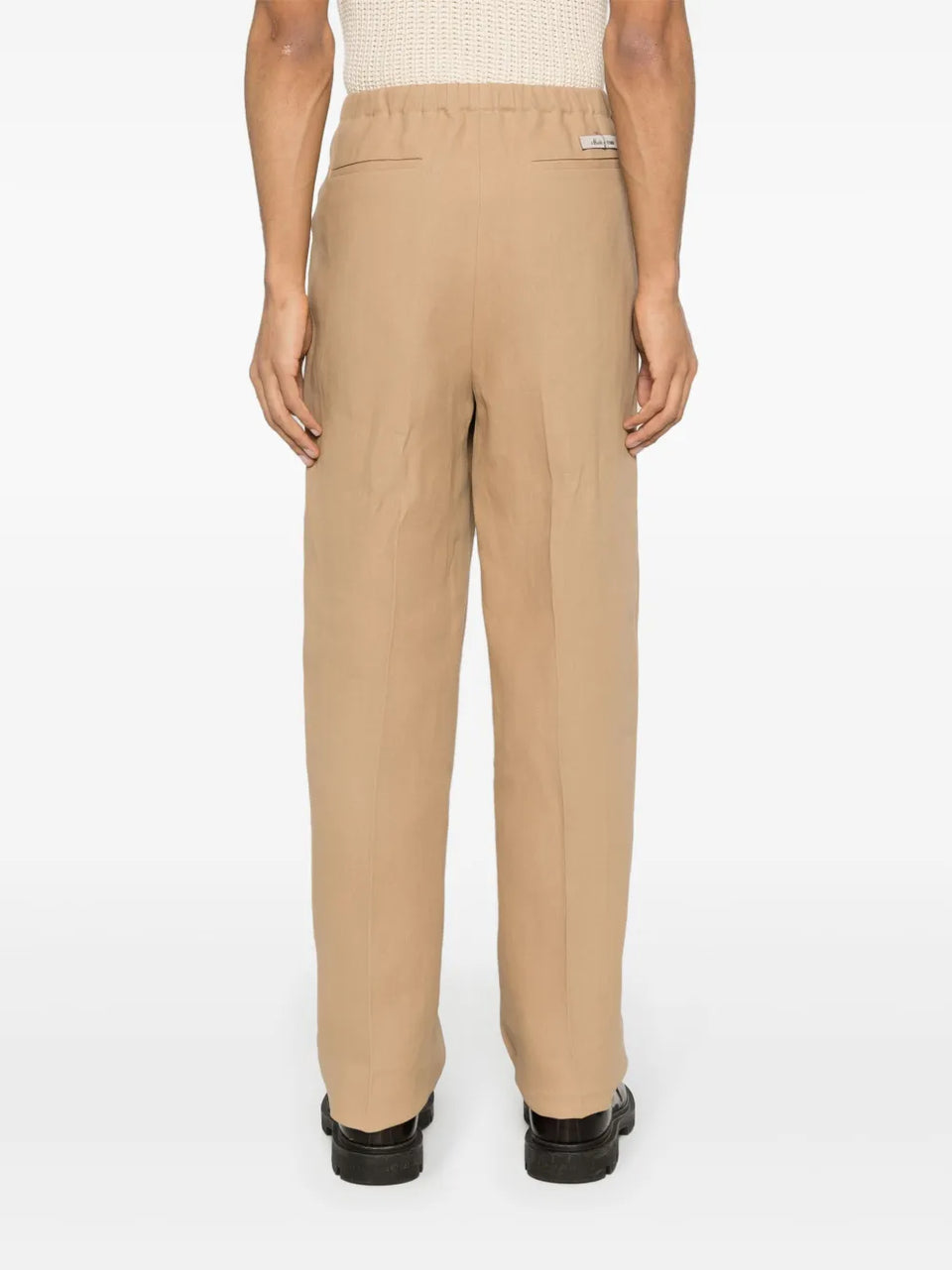 canvas straight-leg trousers
