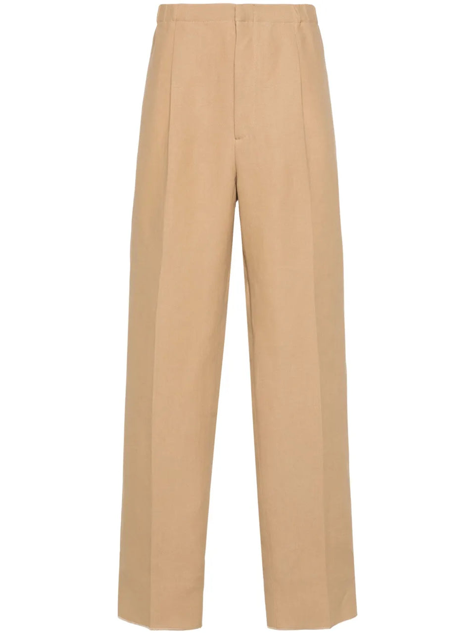 canvas straight-leg trousers