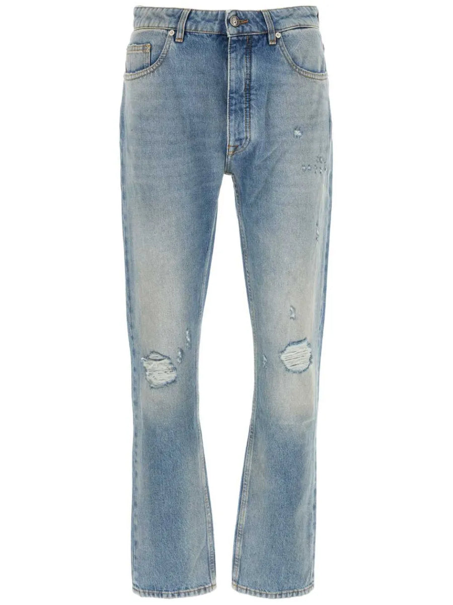 monogram-print jeans