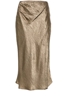 satin wrap midi skirt