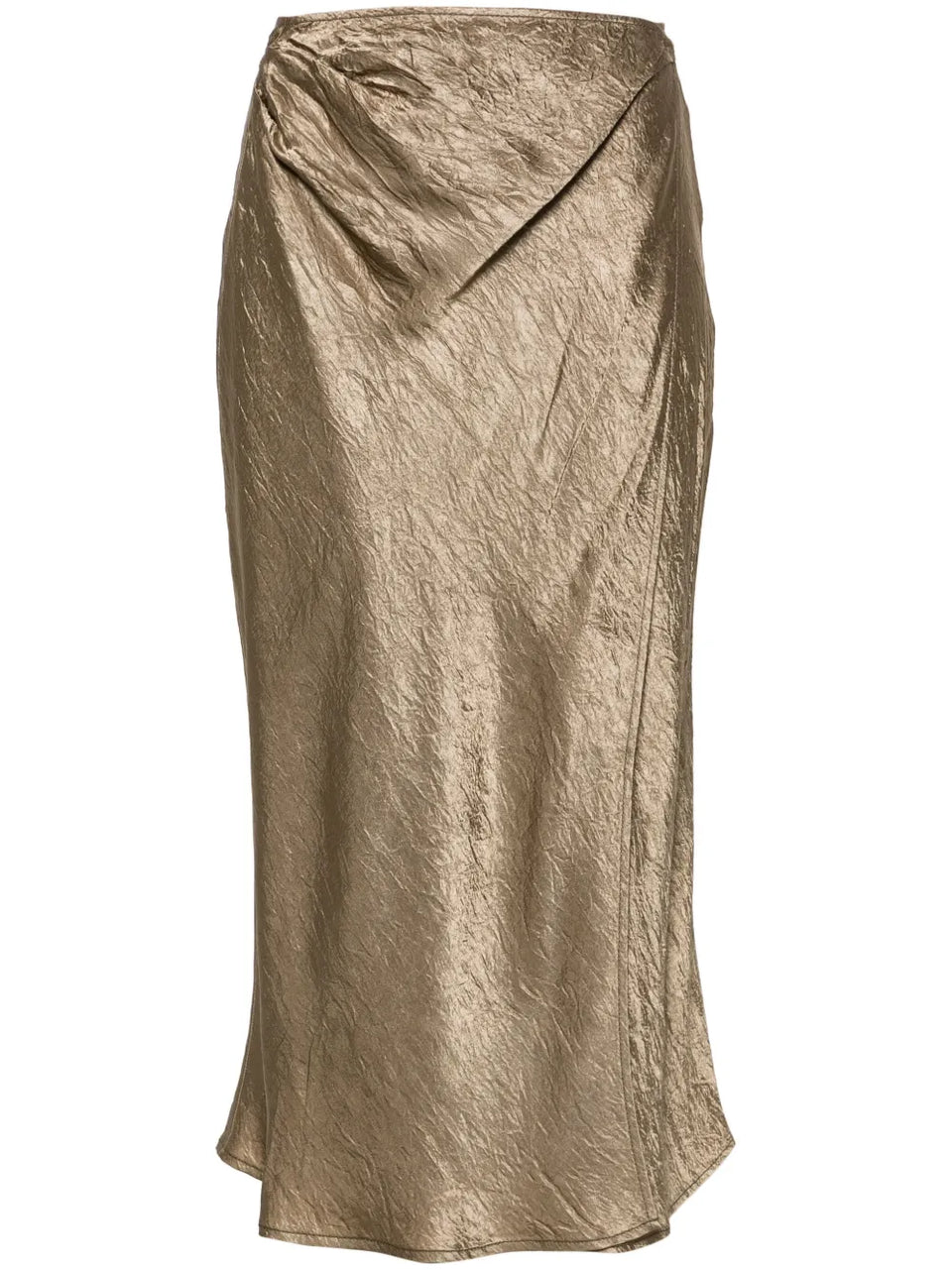 satin wrap midi skirt