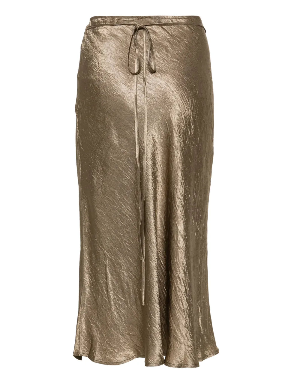 satin wrap midi skirt