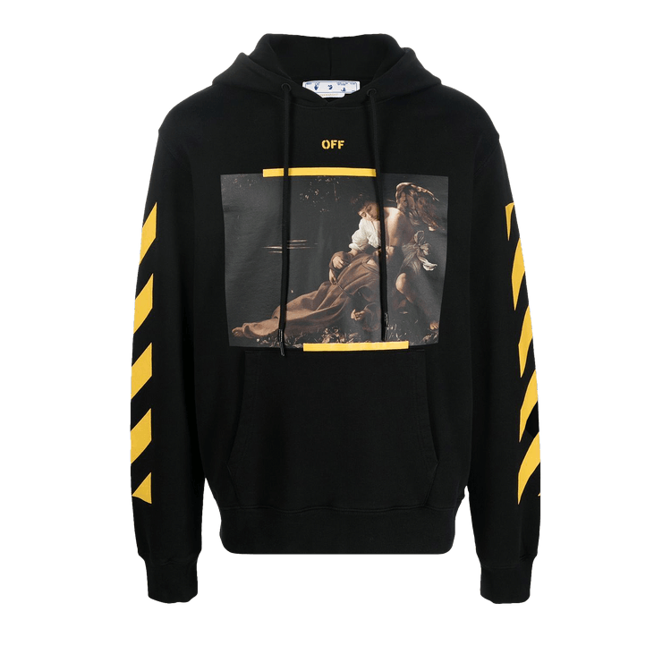 Off-White Diagonal Arrow Caravaggio St Fran Slim Hoodie Black/White