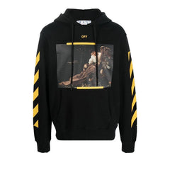 Off-White Diagonal Arrow Caravaggio St Fran Slim Hoodie Black/White