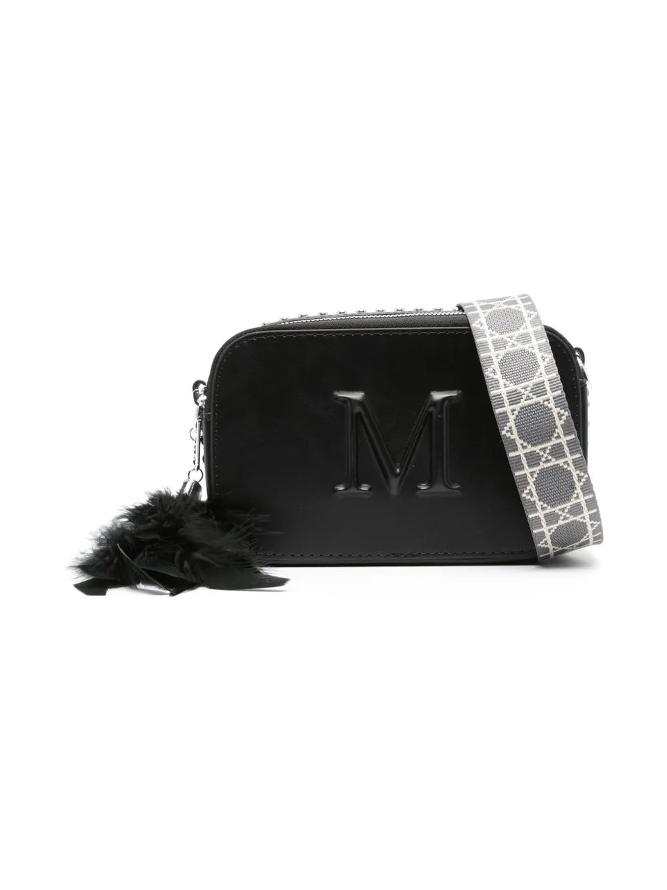 logo-embossed shoulder bag