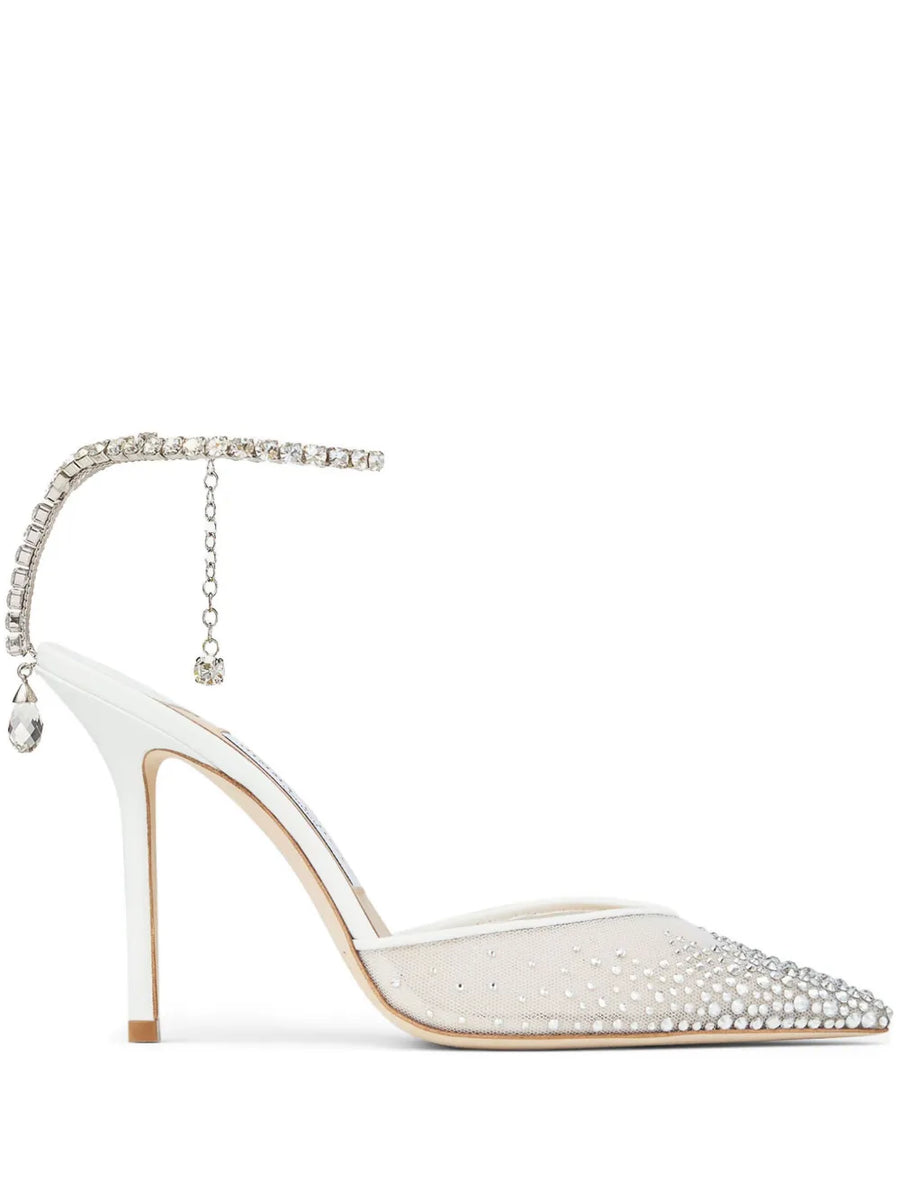 100mm Saeda crystal-embellished pumps