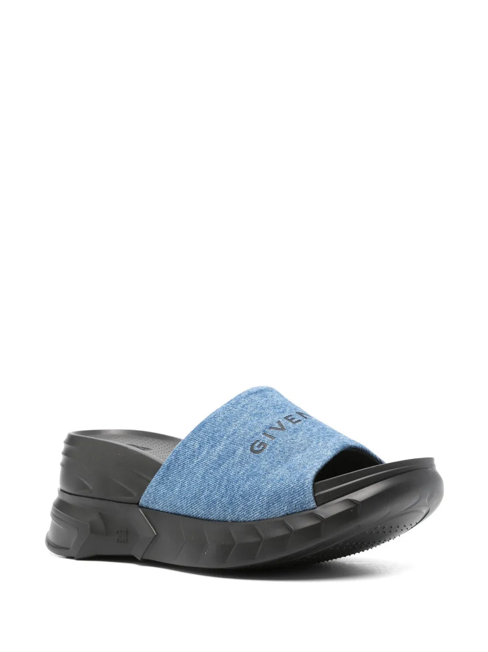 Marshmallow denim platform sandals