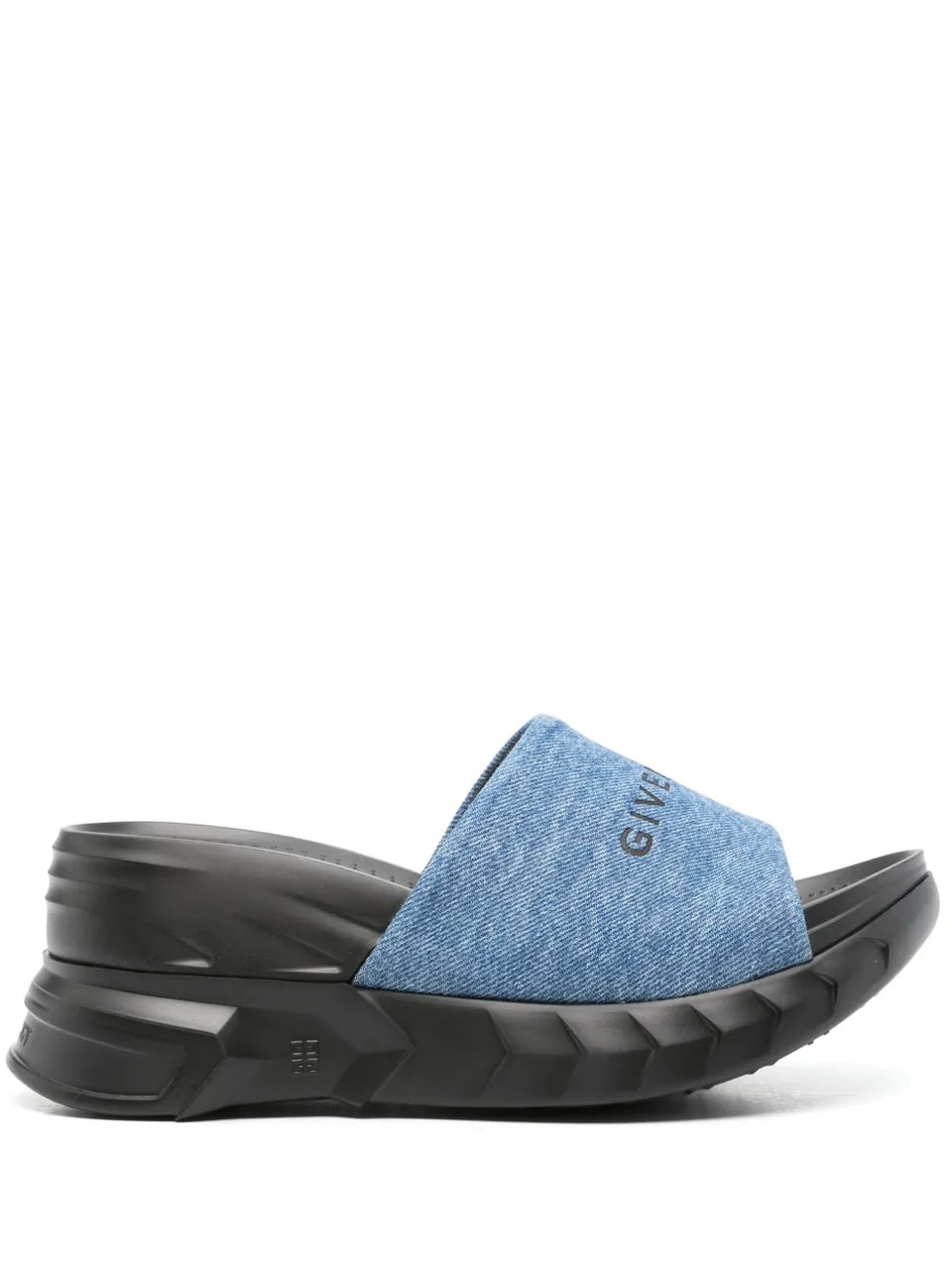 Marshmallow denim platform sandals