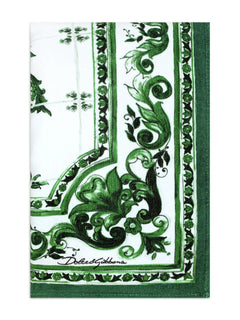 Majolica-print cotton beach towel