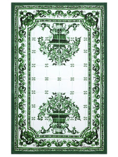 Majolica-print cotton beach towel