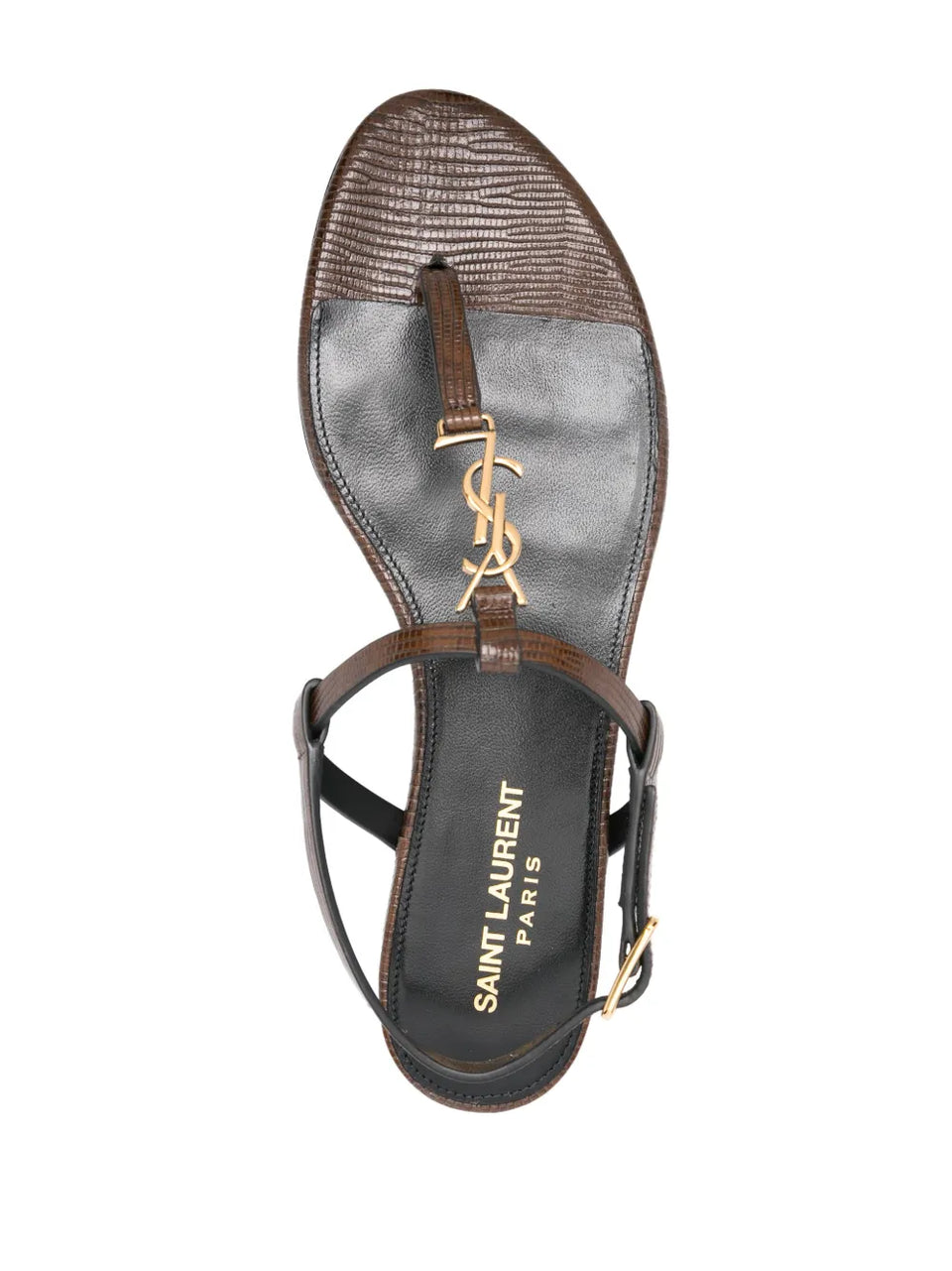 Cassandre-plaque leather sandals