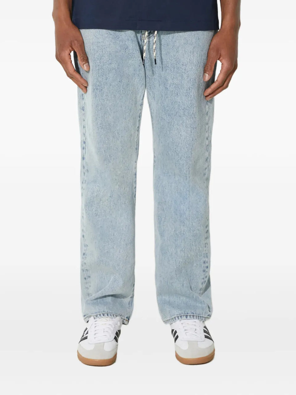 embroidered-logo jeans