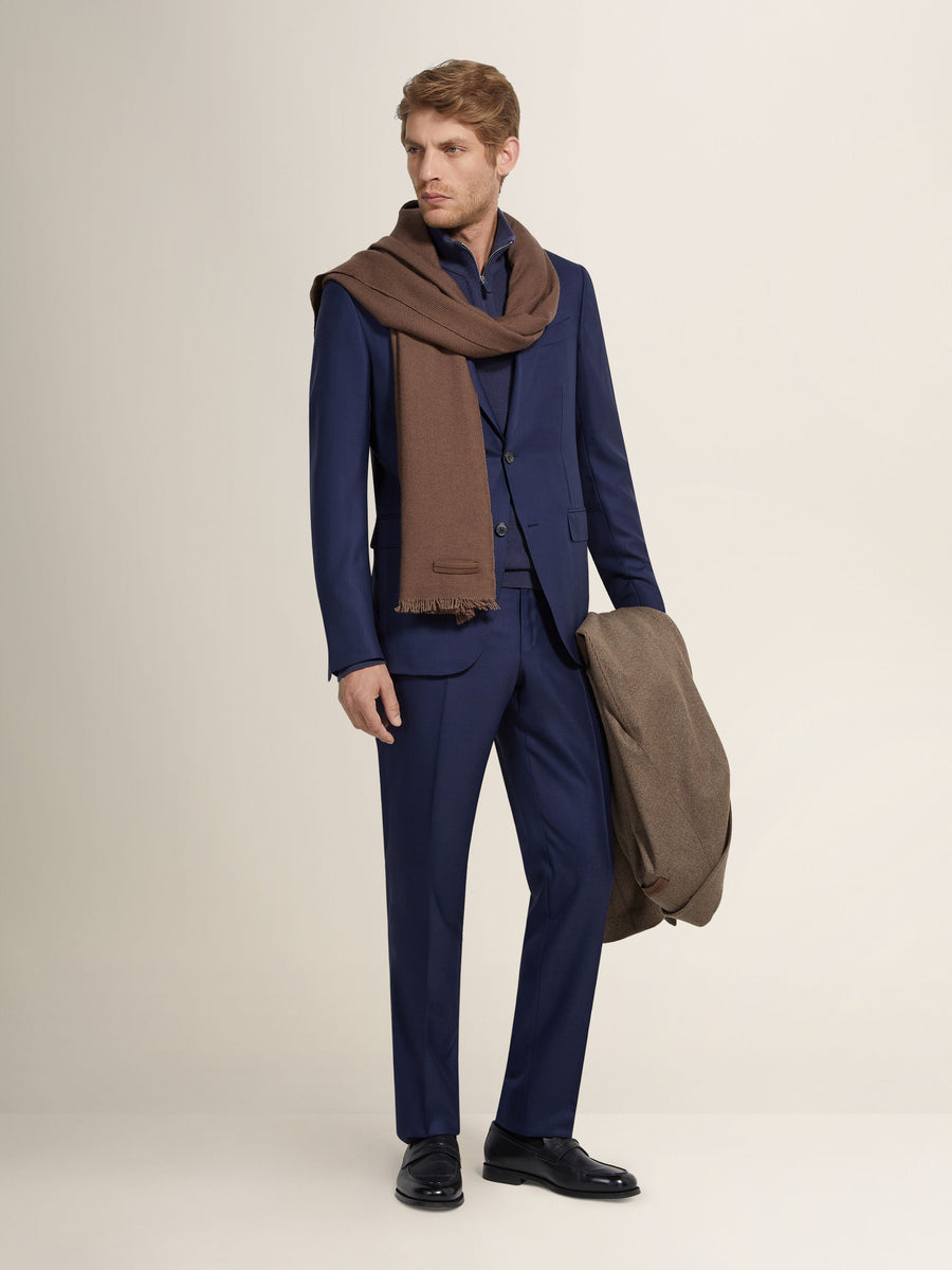 Zegna Dark Blue 15Milmil15 Wool Suit