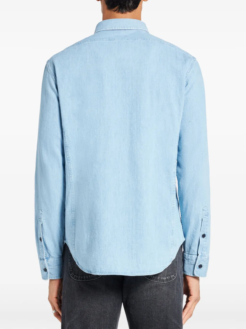 denim long-sleeve shirt