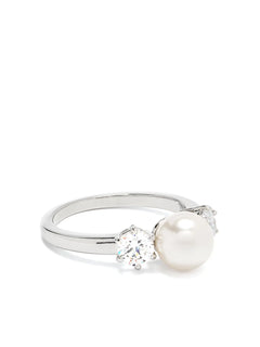 Matrix crystal pearl ring