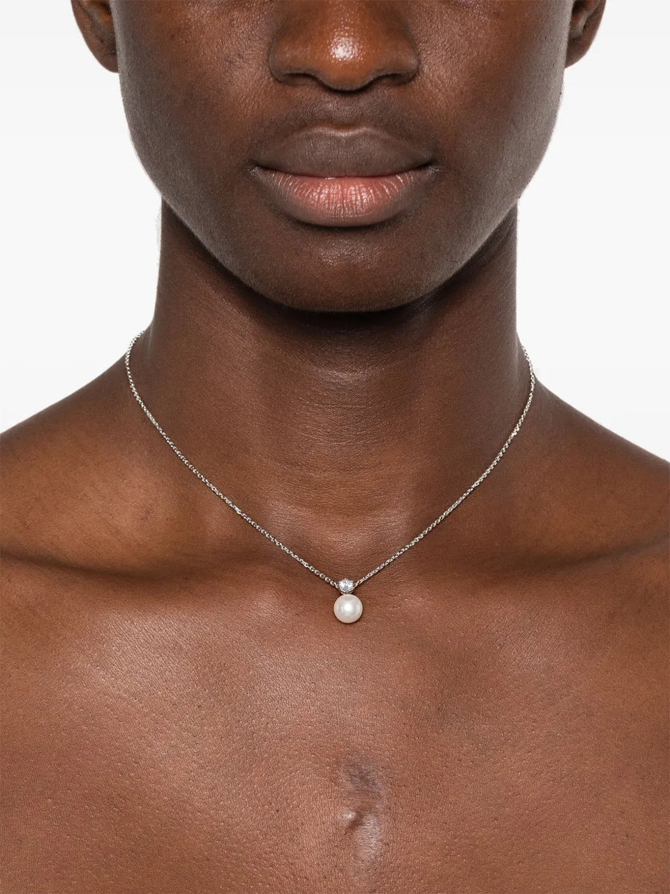 Matrix pearl-pendant necklace