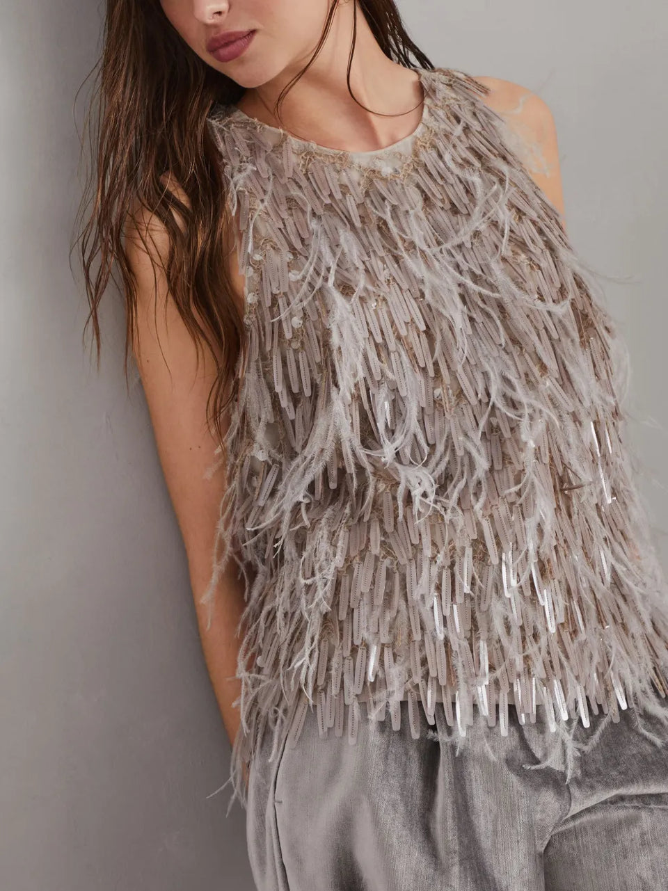 Dazzling embroidered top