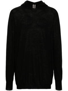 fine-knit hooded jumper