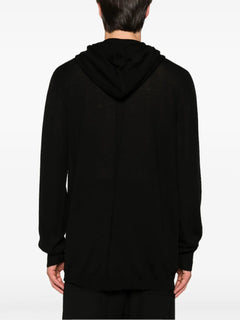 fine-knit hooded jumper