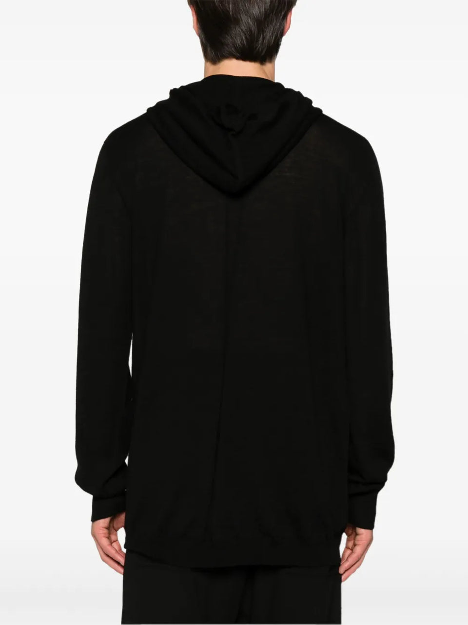fine-knit hooded jumper