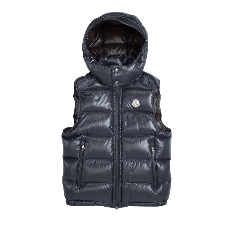 Moncler Bormes Shiny Puffer Vest Navy