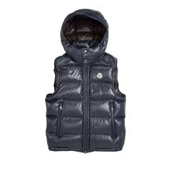 Moncler Bormes Shiny Puffer Vest Navy