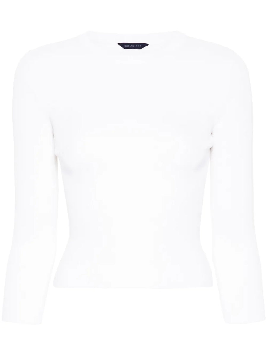 BB-pattern open-knit jumper