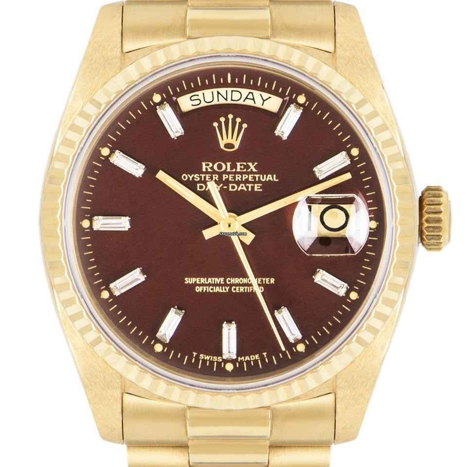 Rolex | Day-Date | 18038 | Yellow gold | 36mm mm | Yellow gold | Red | Automatic