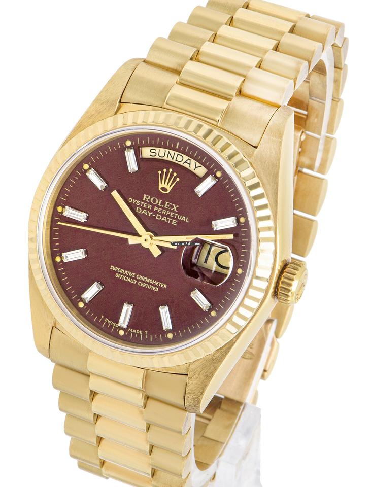 Rolex | Day-Date | 18038 | Yellow gold | 36mm mm | Yellow gold | Red | Automatic