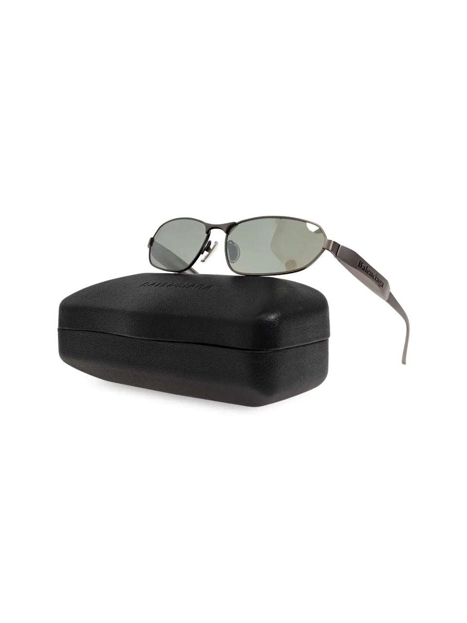 logo-engraved rectangle-frame sunglasses