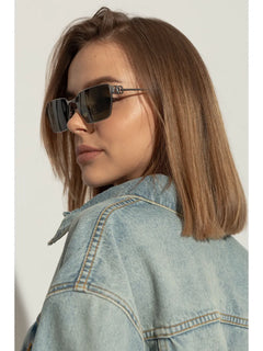 BB-plaque rectangle-frame sunglasses