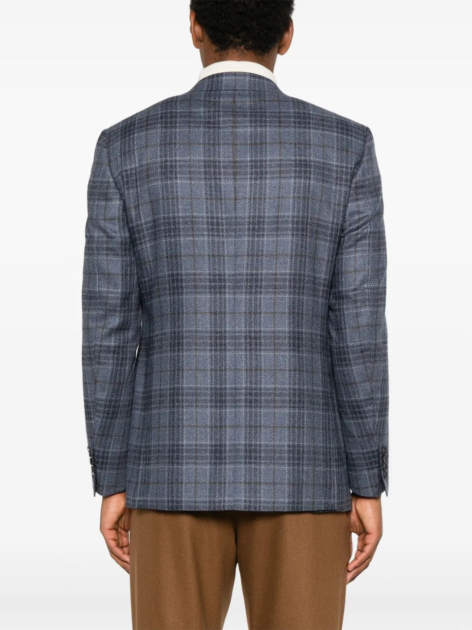 checked single-breasted blazer